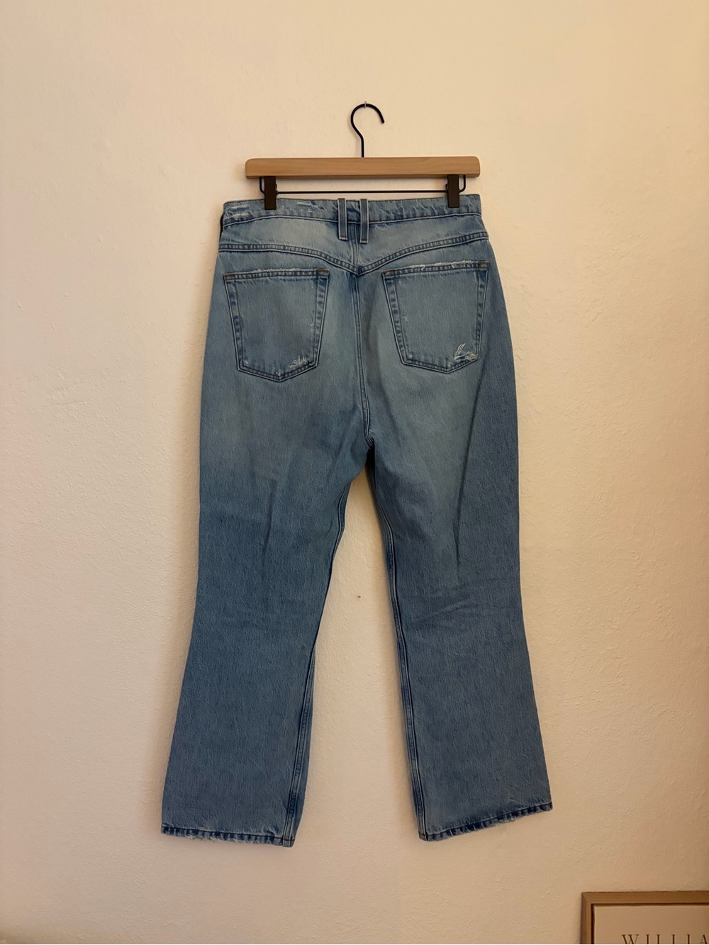 Frame Denim Light Blue Ripped Wide-Leg Jeans - Picture 2 of 6